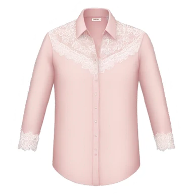 light pink Shirt with lace sticker