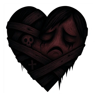 Remove the background, keep the emo heart with transparent background, preserving the emo heart style and details clearly visible on transparent background. sticker