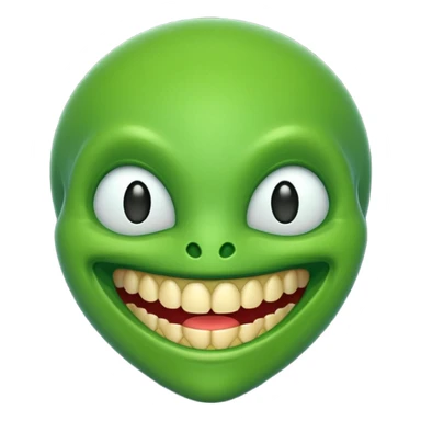 generate a classic alien emoji with teeth sticker