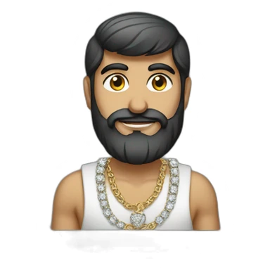 persian man with diamond chain that spells out LFG sticker