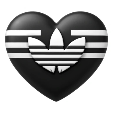 Adidas white stripes black heart sticker