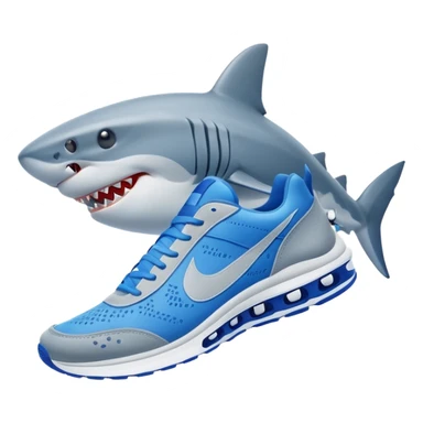Shark with blue Nike sneakers sticker