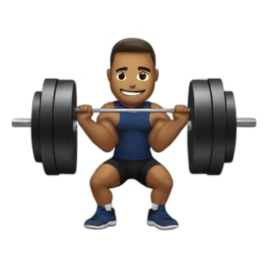 powerlifter squating heavy weights sticker