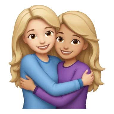 Girls hugging sticker