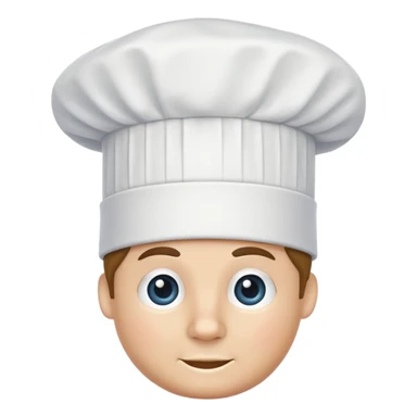 A traditional white chef's hat, tall and puffed, symbolizing culinary expertise sticker