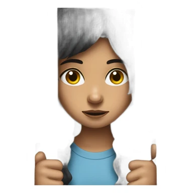 a dark haired girl between bars in a prison sticker