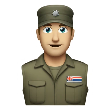Caucasian Military man that is a mechanic sticker