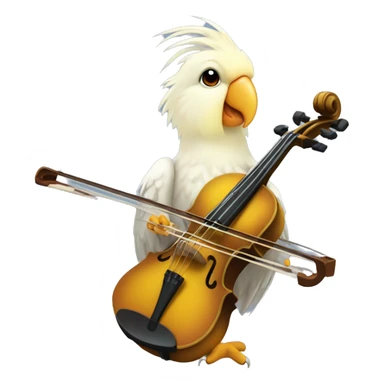 A Cockatiel with a fiddle sticker