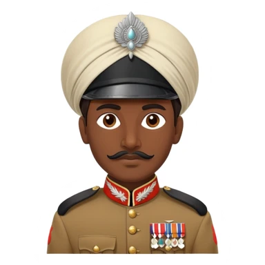 historical Indian sepoy soldier in British colonial uniform with traditional headwear sticker