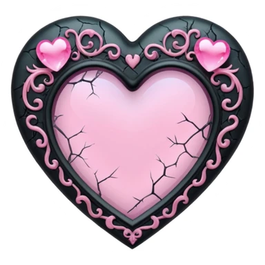 pastel goth heart with pink mirror sticker