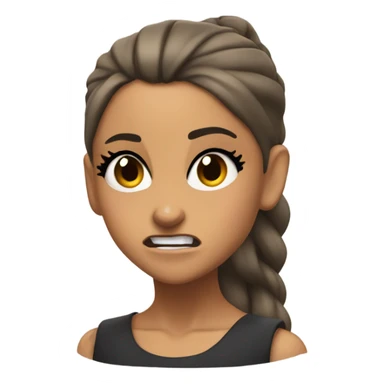 Ariana grande angry steam coming out of ears sticker
