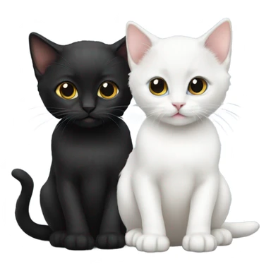 white kitten with a black kitten sticker