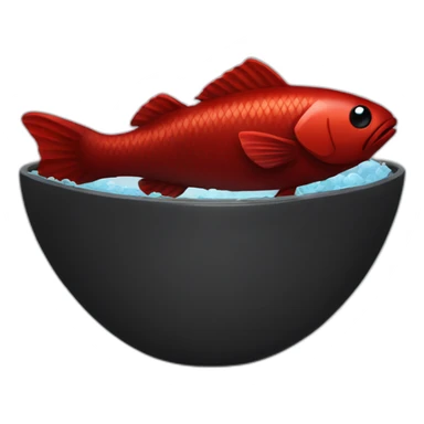 dark red fish in a bowl sticker