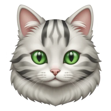 white and gray striped cat sticker