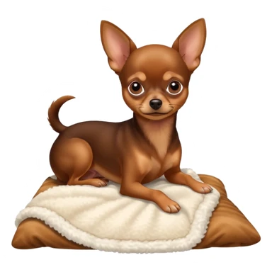 Min-Pin Chihuahua resting on a fluffy blanket, tiny paws visible sticker