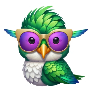 green hummingbird with sunglasses sticker