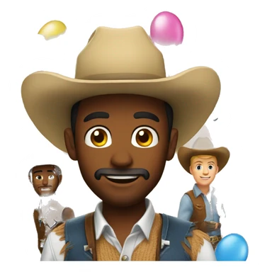 Cowboy birthday party sticker