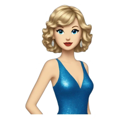 Taylor Swift in a glittery blue dress. sticker