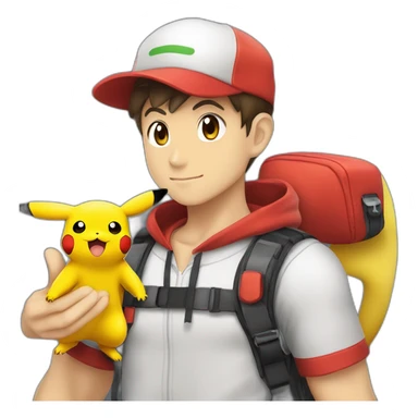 pokémon_trainer_red_with_pikachu_lvl_88 sticker