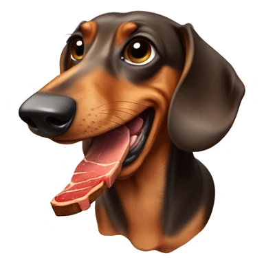 Dachshund eating steak sticker