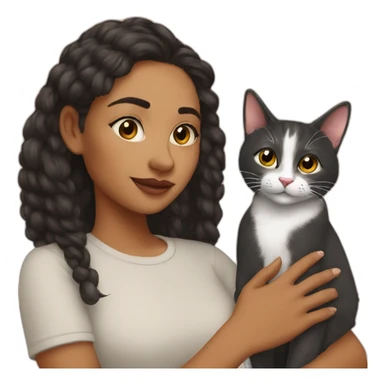 Tova with her cat CJ sticker