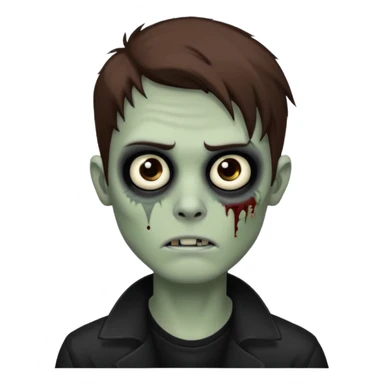 zombie, emo guy, with dark circles under his eyes and brown hair down to his cheekbones sticker