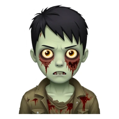 Boy zombie with black hair sticker