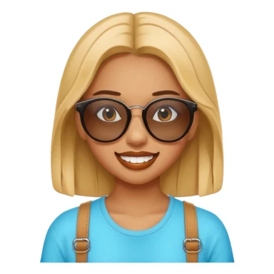 Braces girl, cool sunglasses sticker