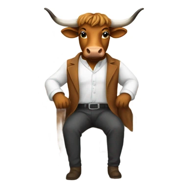 Bevo sitting in a class room sticker