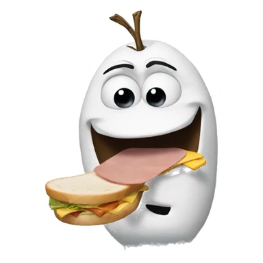 olaf eating a sandwich  sticker