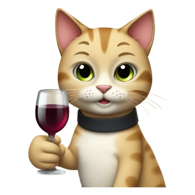 smug looking cat drinking a glass of wine and giving a thumbs up sticker