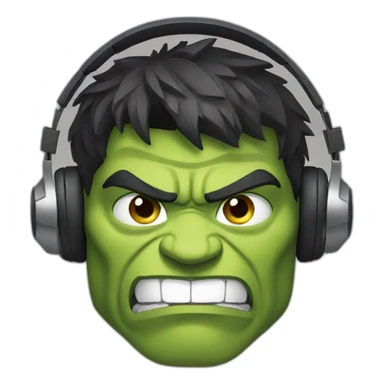 Hulk wearing headphones  sticker