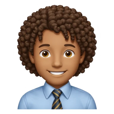 curly hair black man with tie sticker