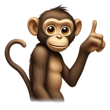 monkey sticking out his finger sticker
