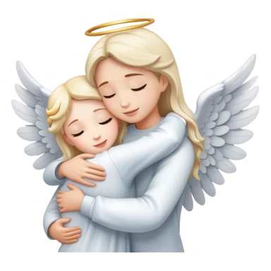 Hug with angel sticker