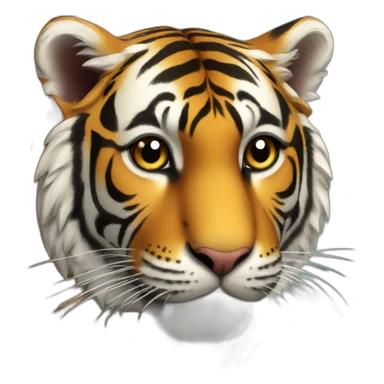tiger with heart sticker
