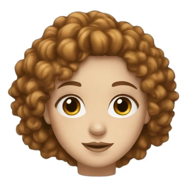 White Women, blue eye, long brown curly hair sticker