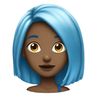 A girl with moon blue hair sticker
