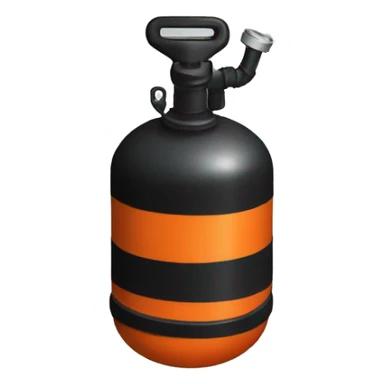 Black, organge and silver scuba tank sticker