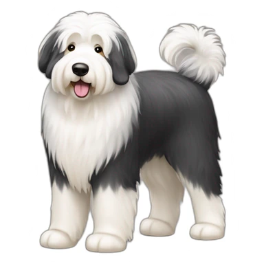 Dog old english sheepdog full-height sticker