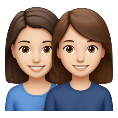 2 Besties g girls one dark brown hair one light brown hair sticker