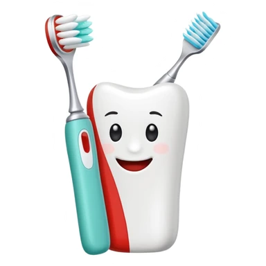 Tooth and toothbrush sticker