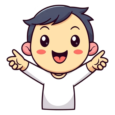 tounge out and hands to the side sticker