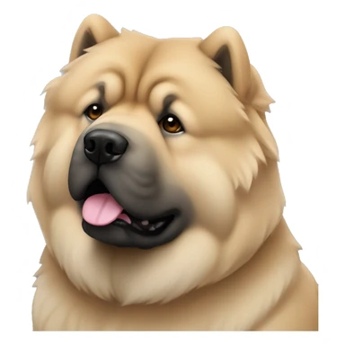 Beige grey chow-chow black muzzle sticker
