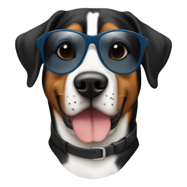 Swiss mountain dog with sunglasses sticker