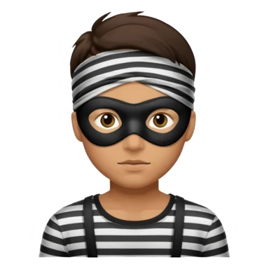 A theif robber emoji,Stripped shirt.eye mask. sticker