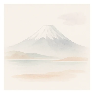 Mount Fuji, watercolor art style sticker