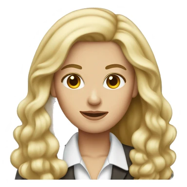 white skin brown blonde hair banker woman sticker