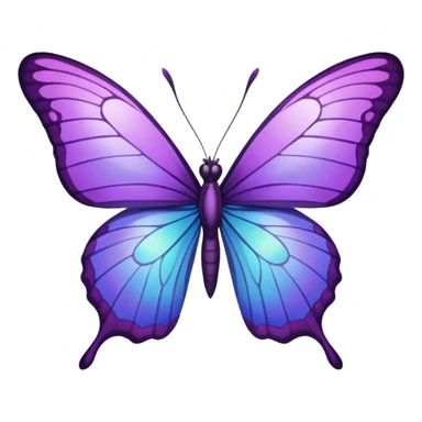 Purple butterfly with sharp ends on each wing sticker