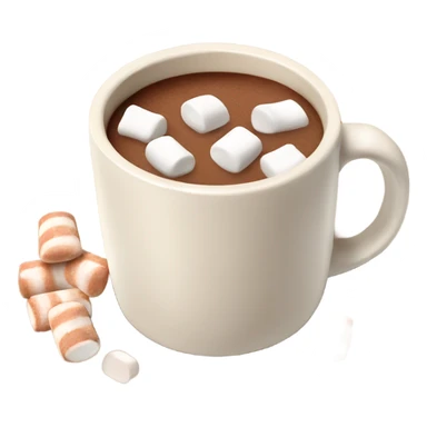 Light beige mug of hot chocolate with marshmallows  sticker